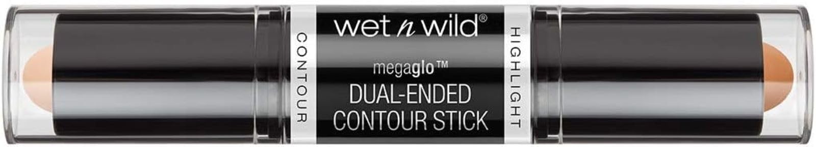 Wet n Wild MegaGlo Dual-Ended Contour Stick, 2-in-1 Contour Stick with Contouring Shade and Highlighter, Easy-to-Blend Formula, for a Defined and Chiseled Look, Light/Medium Paraben & Cruelty Free-8g