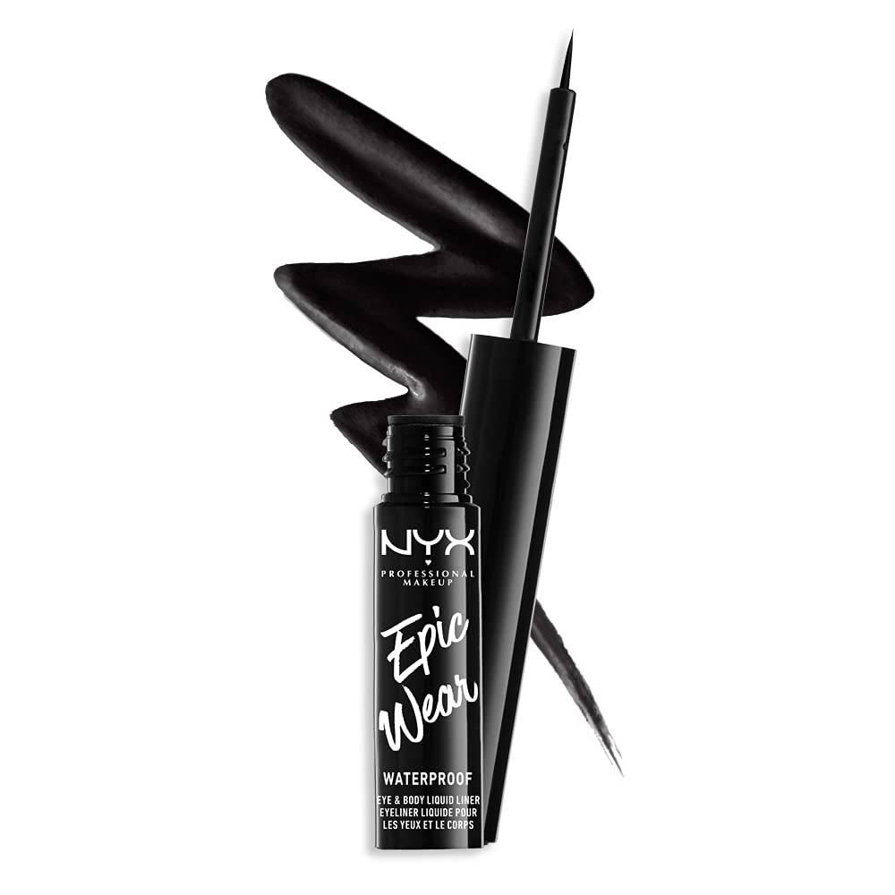 NYX PROFESSIONAL MAKEUP Epic Wear Liquid Liner, Waterproof Eyeliner, Up To 3 Day Wear, Black