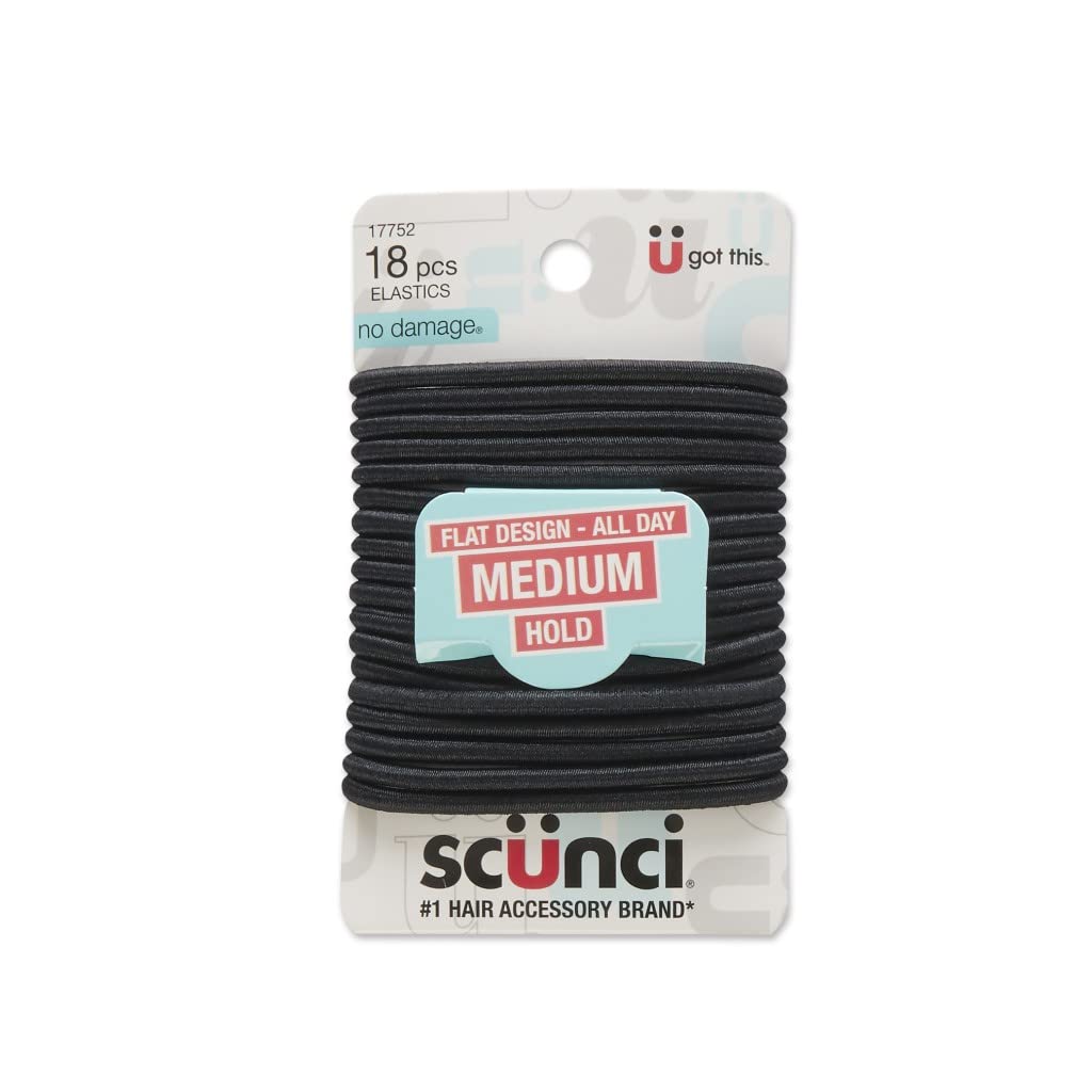 Scunci No Damage Large Black Stn Elastic - by Scunci