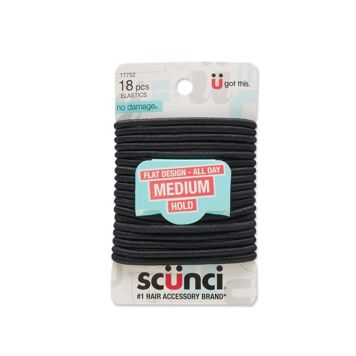 Scunci No Damage Large Black Stn Elastic - by Scunci