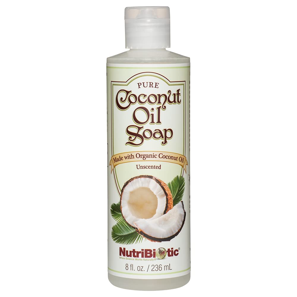 Nutribiotic Pure Coconut Oil Soap, Unscented, 8 Fluid Ounce
