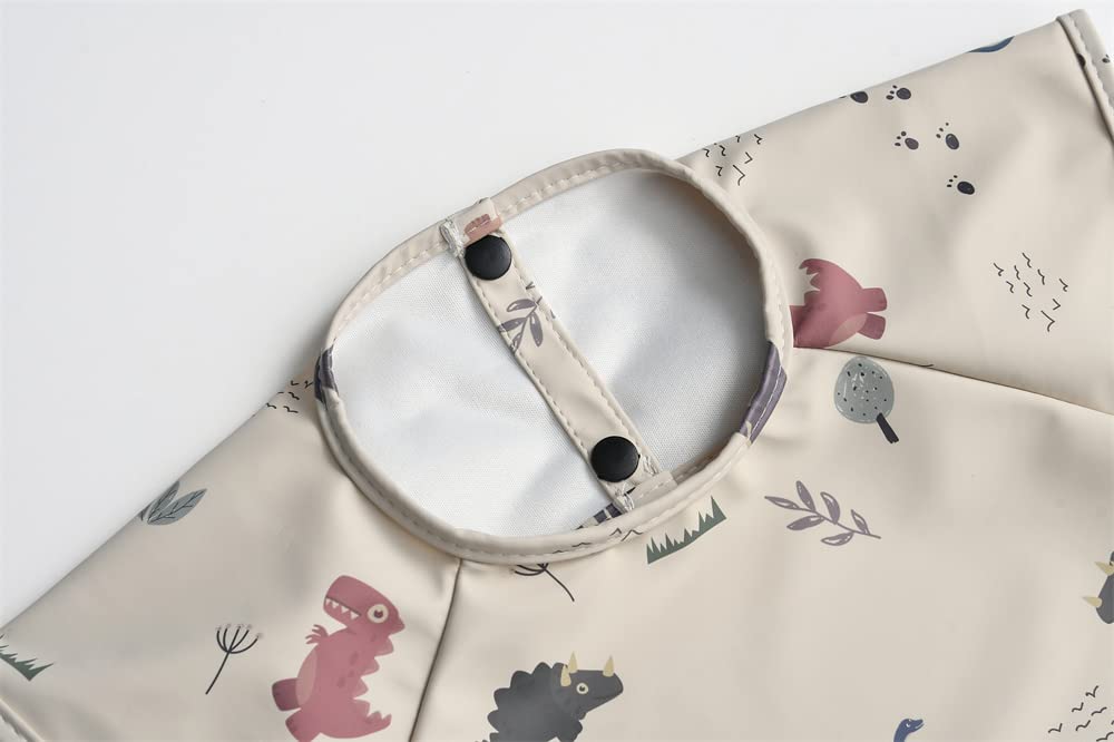 GZMM Waterproof Baby Bibs,Infant Toddler Extra Cover Feeding Bib With Food Catcher,Easy Clean & Washable