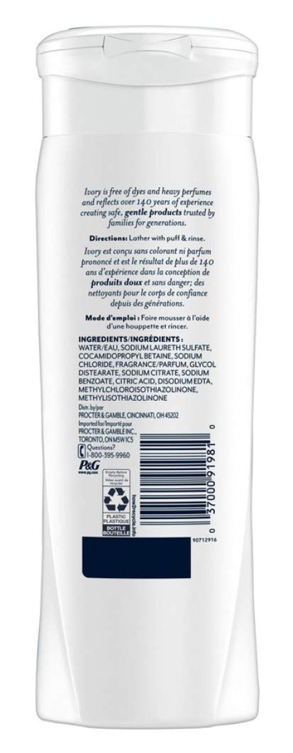 Ivory Mild & Gentle Original Scented Body Wash, 12 Ounce