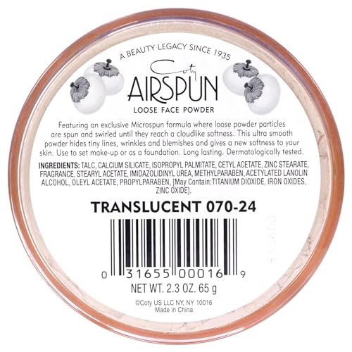 Airspun Coty Loose Face Powder, Translucent, Pack of 1