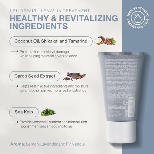 Neuma Neu Repair Leave In Hair Treatment 1 Fl. Oz. Travel Size Hair Repair Treatment for Damaged Hair - Smooths, Conditions, Shields, Softens, Protects, Strengthens, Lemon, Lavender & Fir Needle Scent