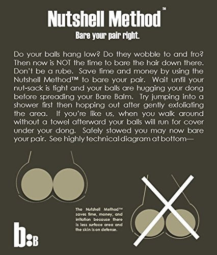 BallsBALM Bare Balm - 8 Fl Oz Sensitive Skin Body Hair Removal & Smoothening Cream