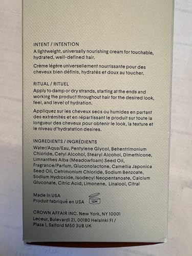 CROWN AFFAIR - The Leave-In Conditioner, All Hair Types, A Universal Nourishing Cream for Touchable, Hydrated Hair, 5.10 Ounce (Pack of 1)