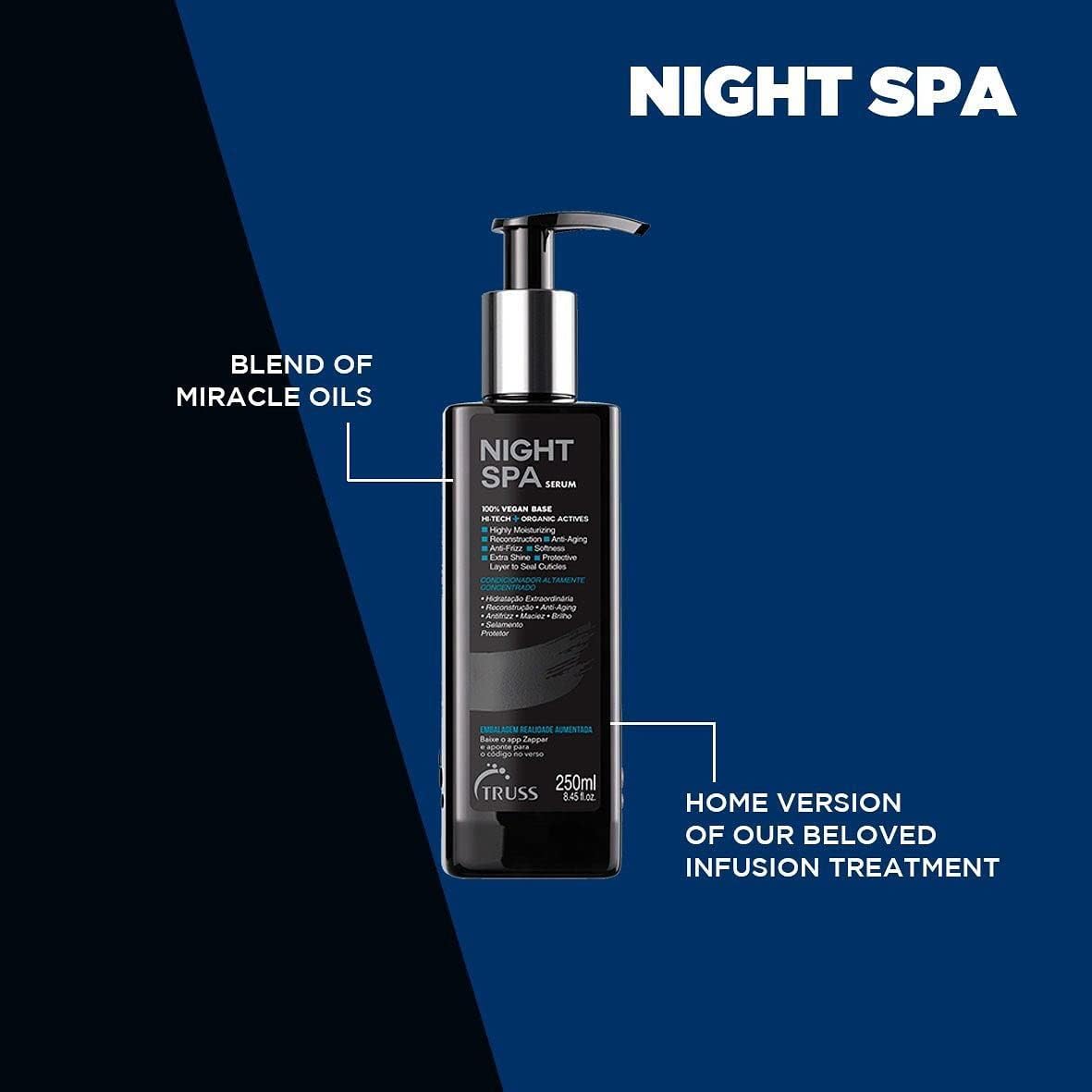 Truss Night Spa Serum, Overnight Hair Treatment, 250 ml/8.45 oz
