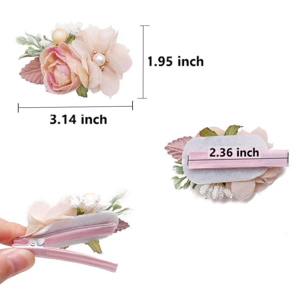 mligril Baby Girls Flower Hair Clips-3pcs Floral Hair Bows Alligator Barrettes for Infant Toddler