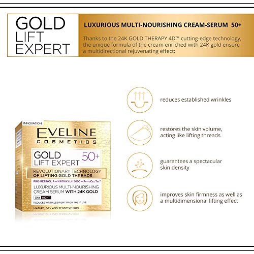 Eveline Cosmetics Gold 24karat Gold Lift Expert Strong Anti-Wrinkle Firming Cream Day & Night 50 + 50ml