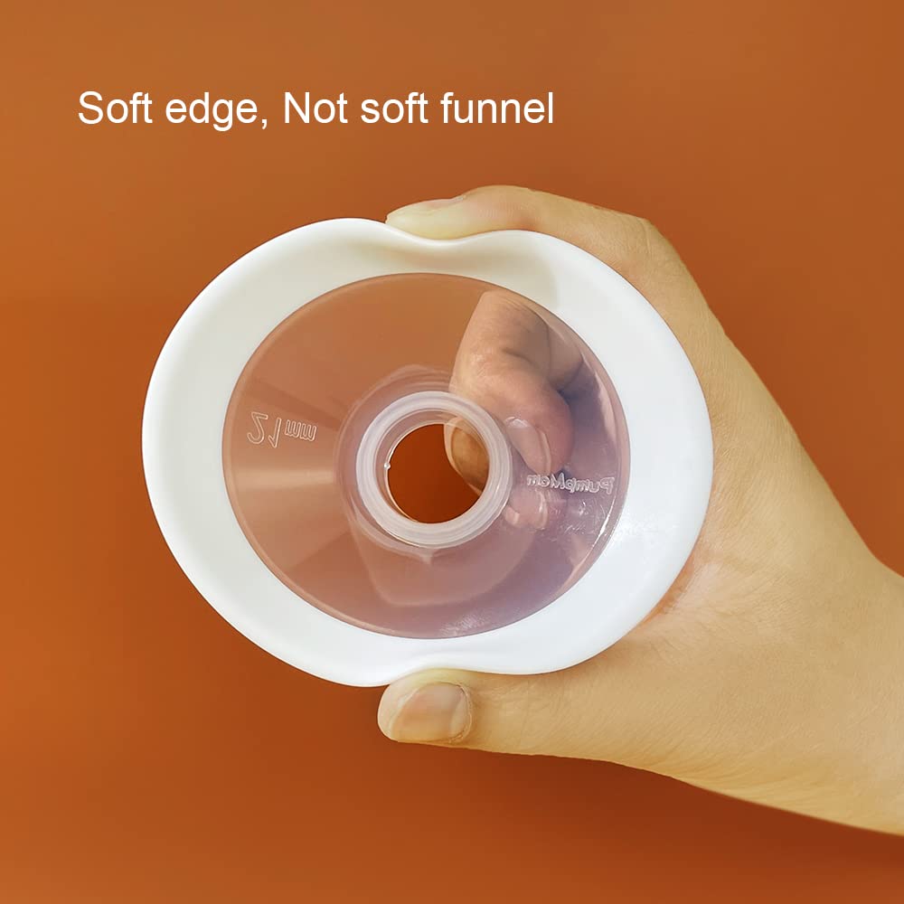 PumpMom 24mm Breast Shields Breast Pump Flanges for Medela, Replace Flange Compatible with Medela Breast Pumps Personalfit Flex Breast Shields, 2pcs (Not Original Medela Pump Parts)