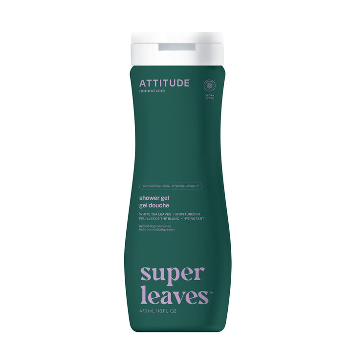 ATTITUDE Super Hypoallergenic Body Wash Soothing, White Tea Leaves, 16 Fl Oz