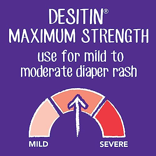 Desitin Maximum Strength Baby Diaper Rash Cream, 40% Zinc Oxide for Treatment, Relief & Prevention, Hypoallergenic, Phthalate- & Paraben-Free Paste, Protects Skin for 12 Hours, 4.8 oz