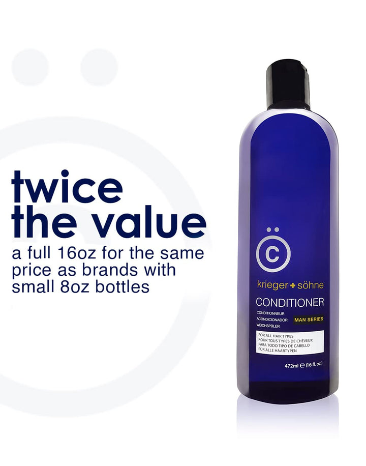 krieger + söhne Men's Conditioner and Scalp Moisturizer, 16 oz