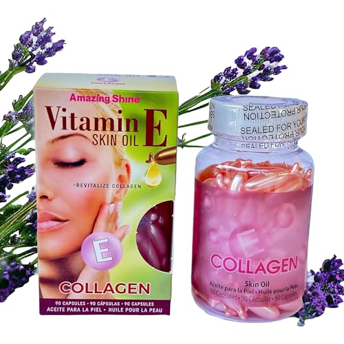 Amazing Shine COLLAGEN Skin Oil | 100% Pure & Organic| Smoothing AND Firming Skin Care |Anti-aging, Reduce Wrinkles, Dry Skin Tone (90 Capsules)
