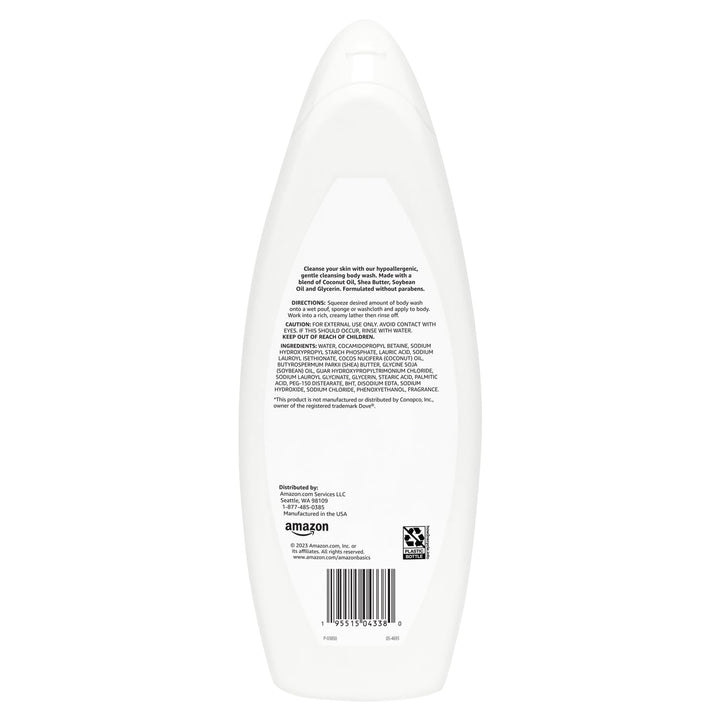 Amazon Basics Body Wash for Sensitive Skin, Hypoallergenic, Unscented, 22 fl oz (Pack of 1)