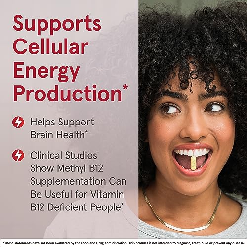 Jarrow Formulas Vitamin B12 5000 mcg - Maximum Strength for Cellular Energy and Brain Health, 90 Cherry Chewable Tablets, B12 Vitamins 5000 mcg