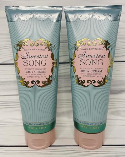 Bath & Body Works Women's Sweetest Song Ultimate Hydration Body Cream 8 Ounces Pack of 2