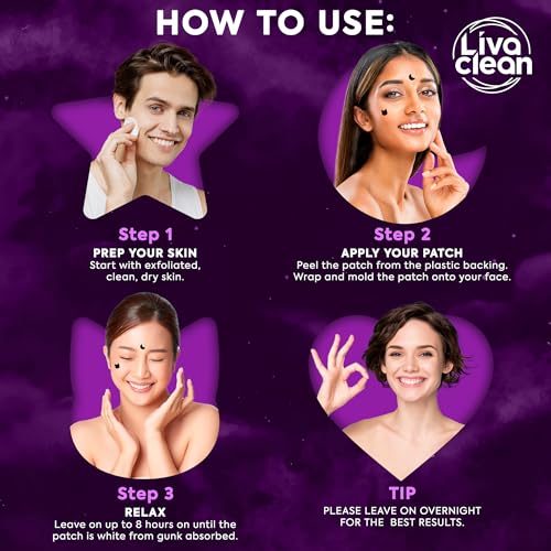 LivaClean 250CT Black Star Pimple Patches Midnight Magic w/Salicylic Acid & Tea Tree Oil - Pimple Patches for Face, Hydrocolloid Acne Patch, Cute Face Stickers, Zit Patch