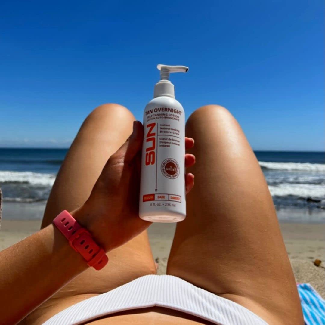 Self Tanner | Tan Overnight Self Tanning Lotion 32oz (Value Size) + Tanning Stickers - by Sun Laboratories (Packaging May Very)