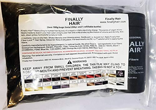 Dark Brown : Hair Building Fibers 200 Grams 7 Oz. With Bottle By Finally Hair 50g4 (Dark Brown w/touch of red) use Dark Chocolate Brown for darker/no red