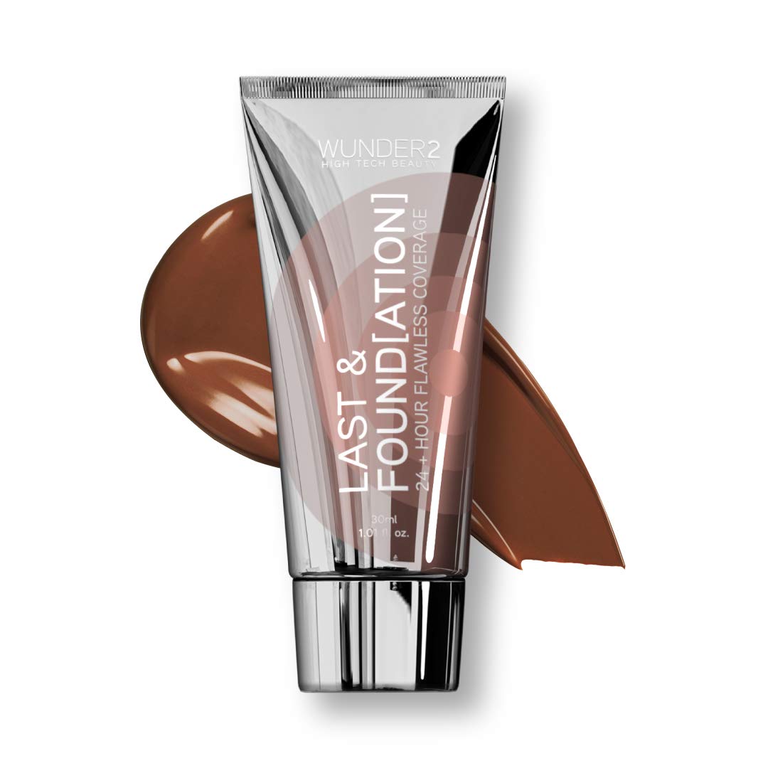 Wunder2 24+ Hour Liquid Full Coverage Waterproof with Hyaluronic Acid Last and Foundation Makeup, Espresso Color, 1.01 Fl Oz