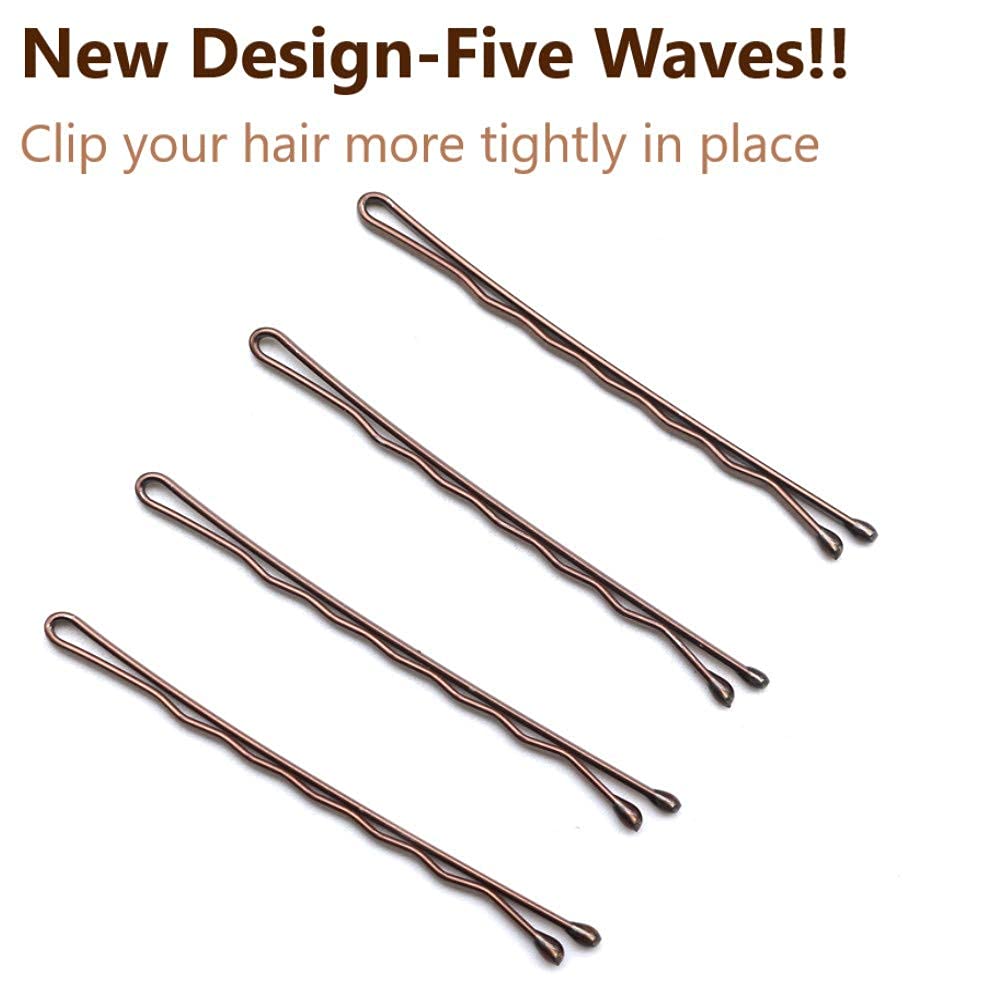 Dofash Dofash 260pcs 5CM/2in Bobby pins bulk strong hair clips for Hair Salon (Brown)