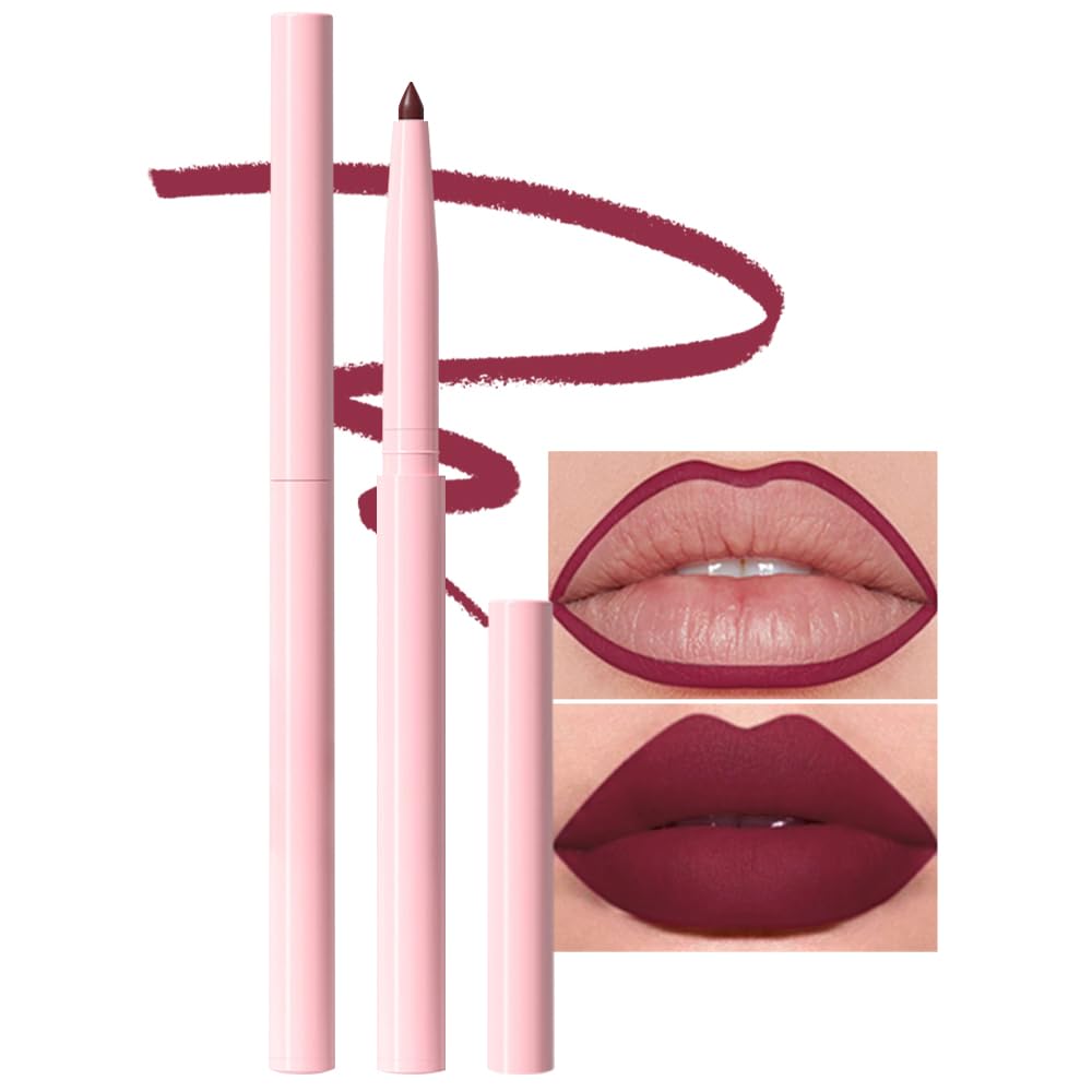 Kaely Matte Velvet Lip Liner Pencils Retractable for Shaping & Sculpting Lips, Dark Red Lip Pencils for Women Long Lasting Waterproof Rich Lip Colors Liner Crayon Lipstick delineador de labios 11