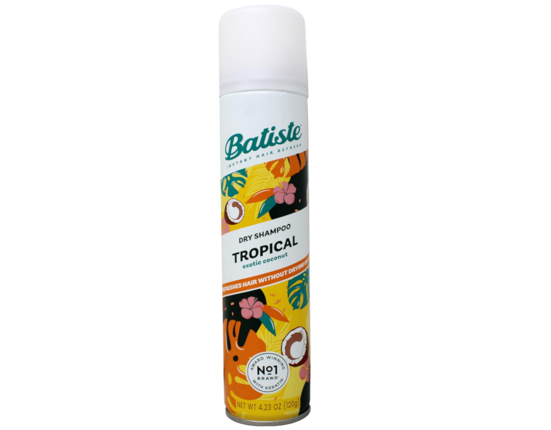 Batiste Dry Shampoo, Tropical Fragrance, Refresh Hair and Absorb Oil Between Washes, Waterless Shampoo for Added Hair Texture and Body, 6.73 OZ Dry Shampoo Bottle
