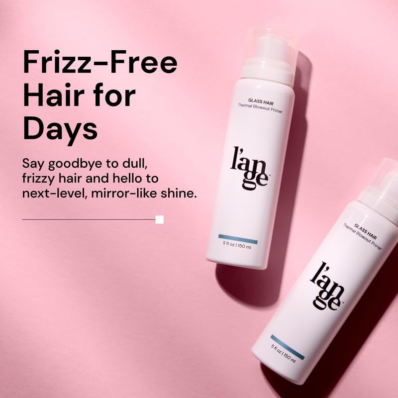 L'ANGE HAIR Glass Hair Thermal Blowout Primer | Heat Protectant Spray for Frizz-Free Styling | Lightweight Formula for Smooth, Silky Hair | Humidity-Resistant Shine Enhancer | 5 fl oz Bottle