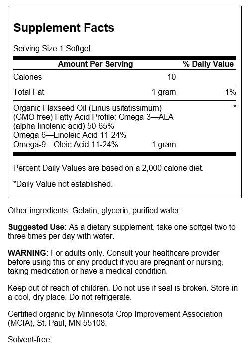 Swanson Flaxseed Oil (Omegatru) 1000 Milligrams 100 Sgels