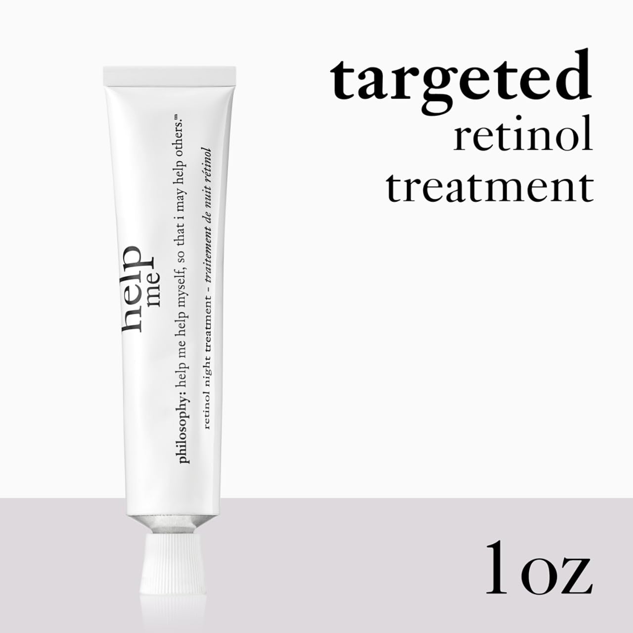 philosophy help me retinol night treatment - with vitamin C & E - promotes collagen enhancement, reduces fine lines, clears pores, improves skin tone & texture - 1 fl oz