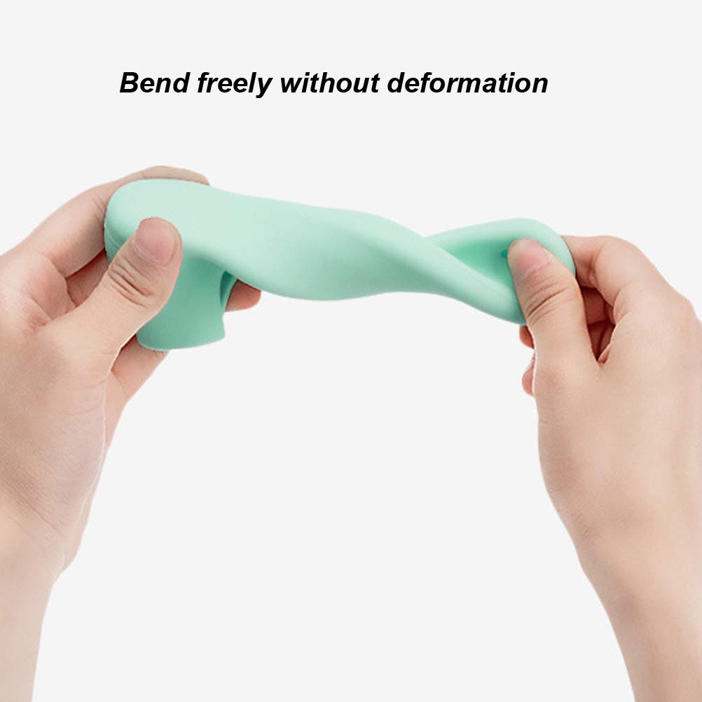 Serlife 2Pcs Silicone Door Handle Cover Glossy Safety Door Handle Protector Anti-Collision Covers (Green)