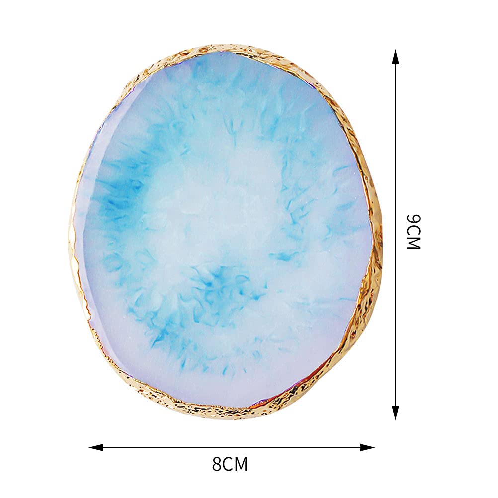 2 Pieces Resin Nail Art Palette, Nail Art Painting Gel Palette Gold Edge Nail Gel Color Makeup Display Board Nail Art Display Cosmetic Mixing Tools