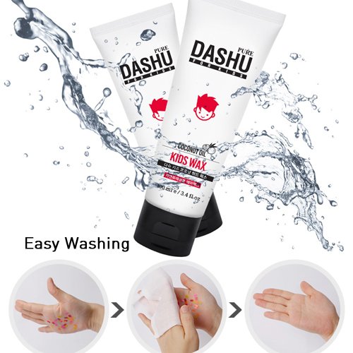 DASHU Kids Coconut Hard Wax 3.38fl oz ââ‚¬â€œ Kids hair styling wax, Strong hold, Natural-derived ingredients, Kids friendly, Easy wash-off, Non-toxic