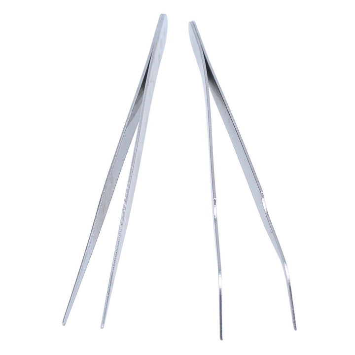 2pcsProfessionalNailArtRhinestonesEyelashesExtensionsPickTweezerNipperClipperTool silver AD