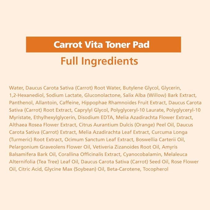 BRING GREEN Carrot Toner Pad | Contains Vitamin and Retinol to Even Out Skin Tone, Reduce Dark Spots for Daily Skincare (60 Count)