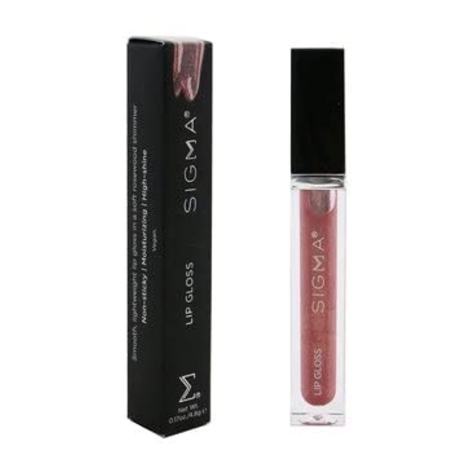 Sigma Beauty Moisturizing Smooth Tinted Lip Gloss Shimmer - Soft Rosewood Shimmer - Moisturizing, High Shine, Non Sticky Lip Gloss - Wear Alone or Over Lipstick - Secret Garden