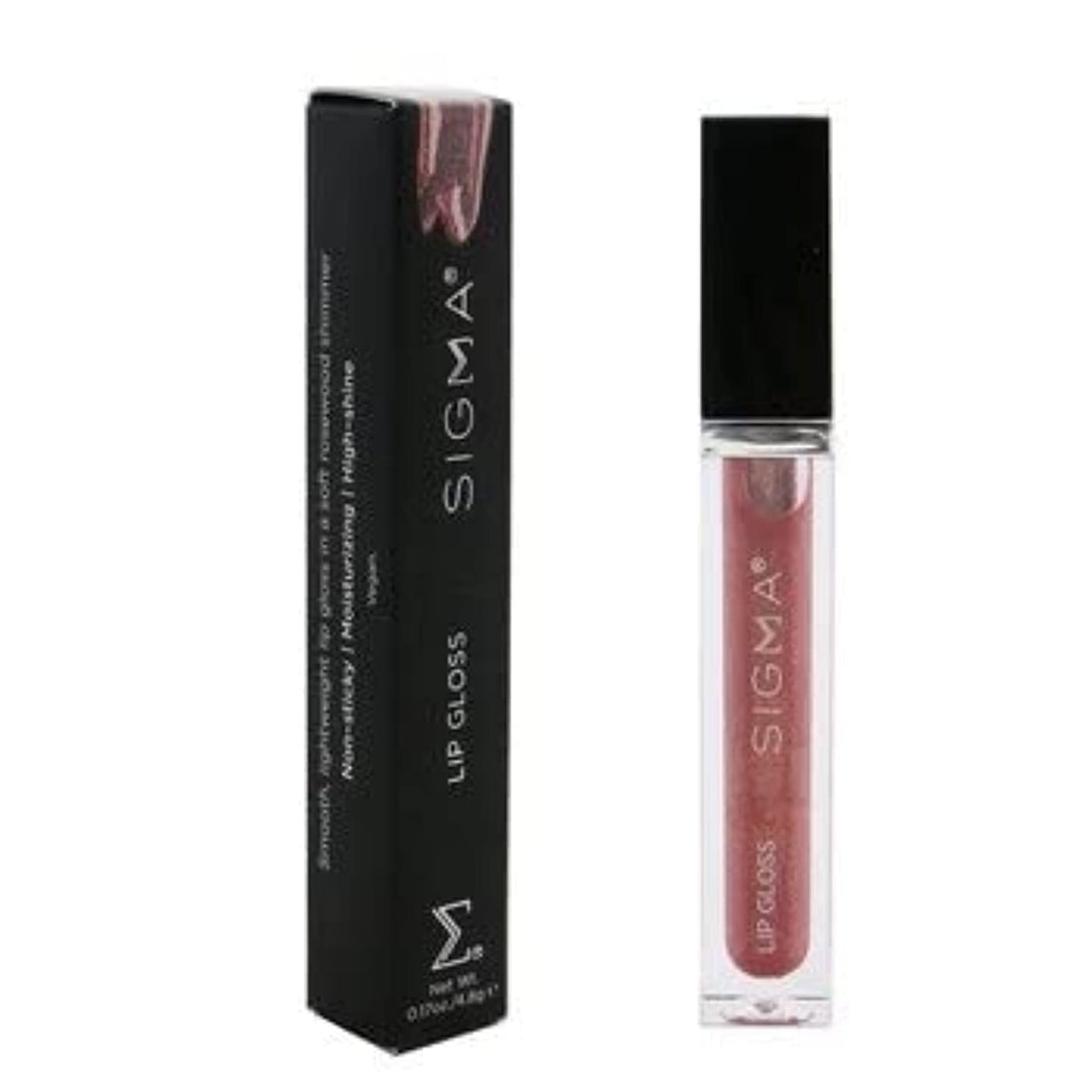 Sigma Beauty Moisturizing Smooth Tinted Lip Gloss Shimmer - Soft Rosewood Shimmer - Moisturizing, High Shine, Non Sticky Lip Gloss - Wear Alone or Over Lipstick - Secret Garden