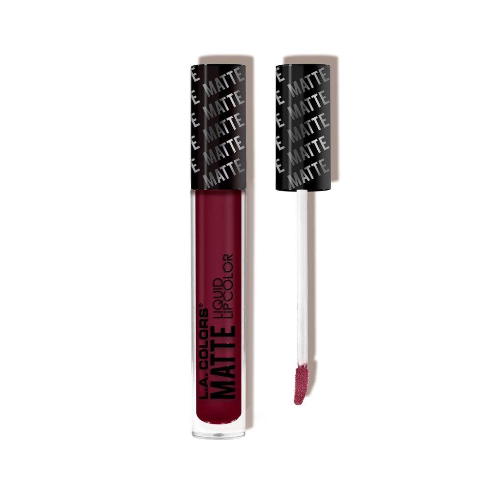 L.A. Colors Matte Liquid Lip Color, Danger Maroon, 3.9g