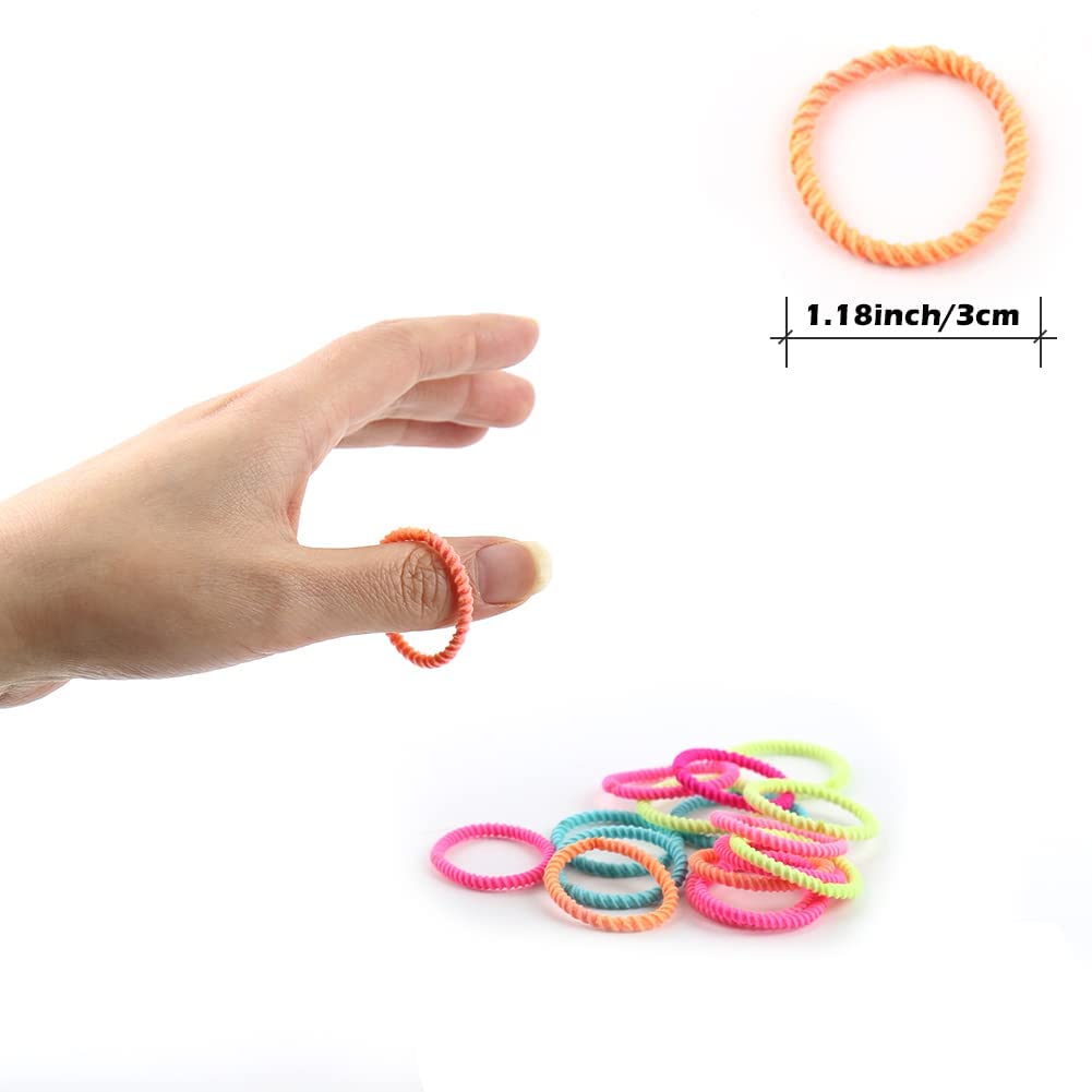ELIHAIR Kids Baby Hair Ties for Girls Ponytail Holder Hair Elastics Bands 3cm for Child Toddler Curly Hair(100pcs Kids Macaron)