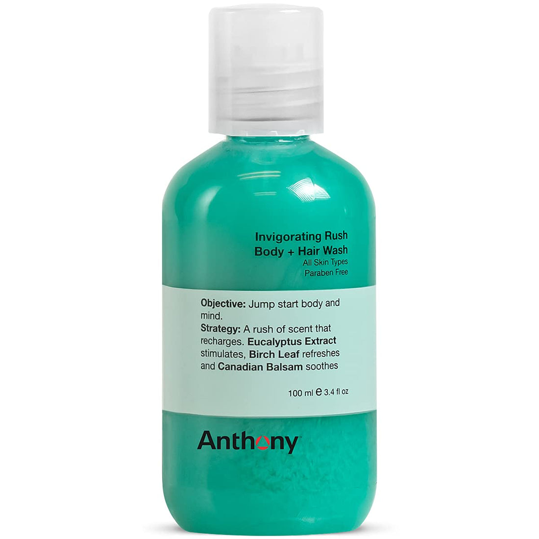 Anthony Invigorating Rush Hair plus Body Wash, 3.4 oz.