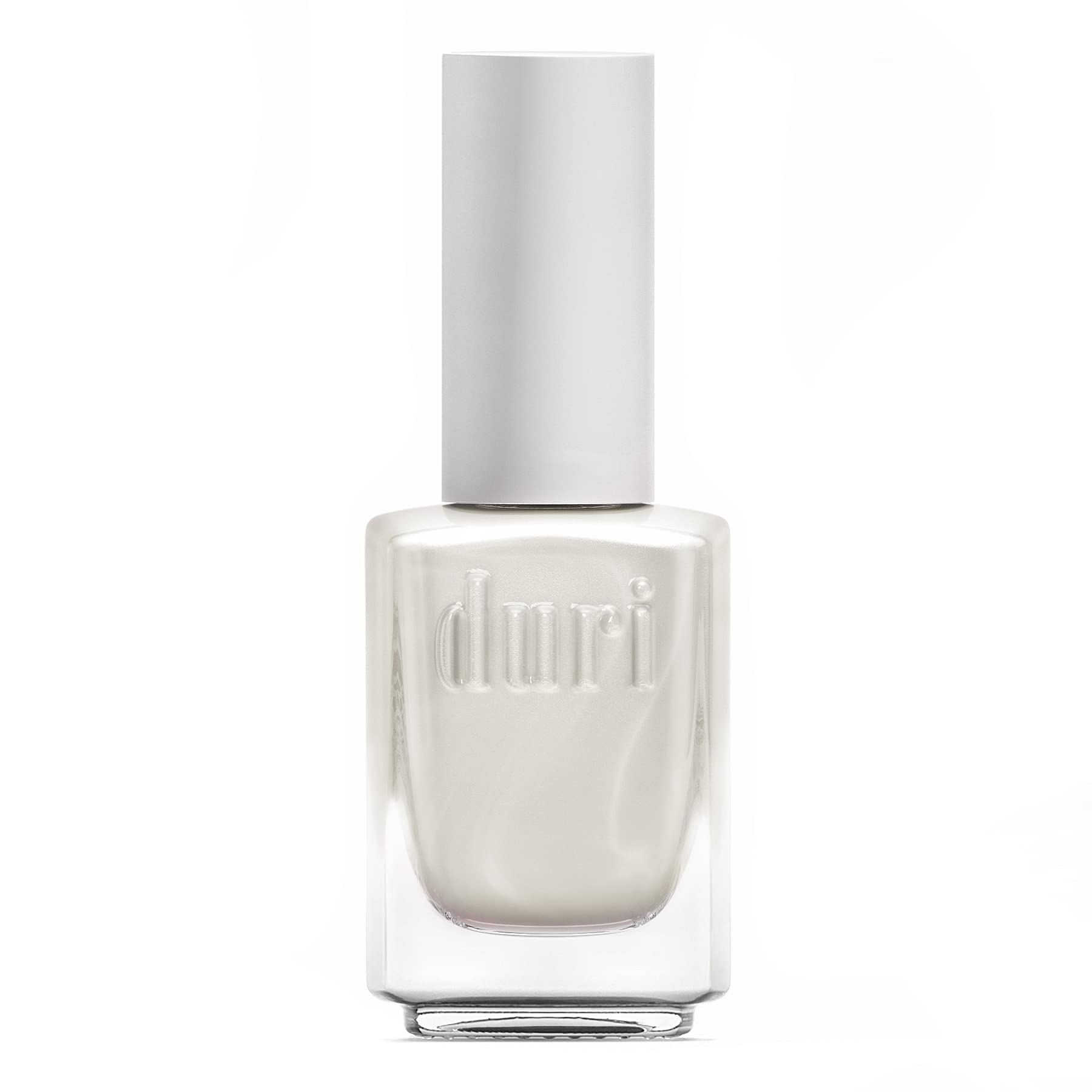 Duri Nail Polish, 50 Platinum, White Metallic Shimmer Pearl Finish Semi Sheer Coverage, 0.5 fl.oz.