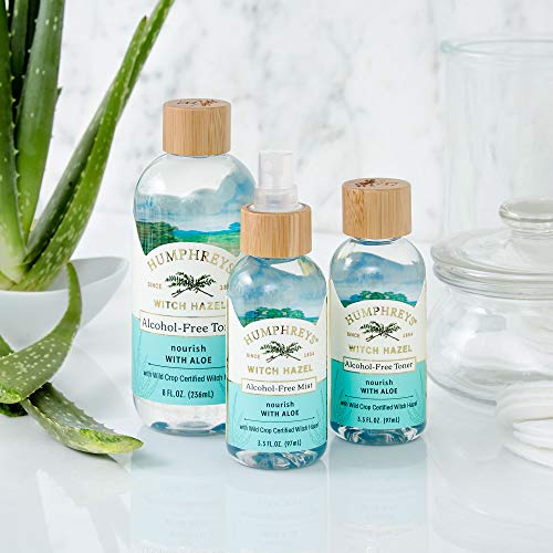 Humphreys Nourish Witch Hazel + Aloe Alcohol-Free Toner, Clear, 8 Oz ( Pack of 1)