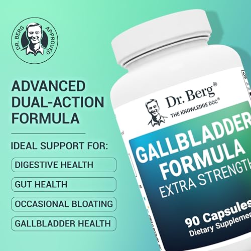 Dr. Berg Gallbladder Formula Extra Strength - Made w/Purified Bile Salts & Digestive Enzymes - Includes Carefully Selected Digestive Herbs - Full 45-Day Supply - 90 Capsules