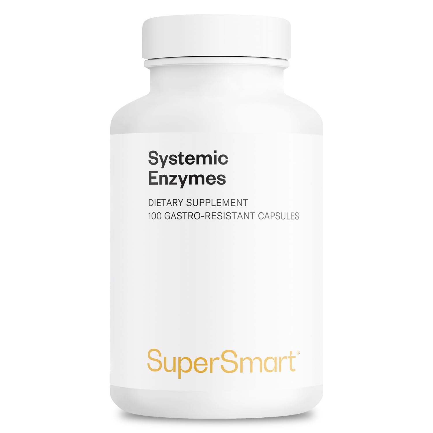 Supersmart - Systemic Enzymes (High Potency) - with Bromelain, Protease, Lipase, Trypsin, Chymotrypsin, Peptidase, Pancreatin - Proteolytic Enzymes Complex | Non-GMO & Gluten Free - 100 DR Capsules