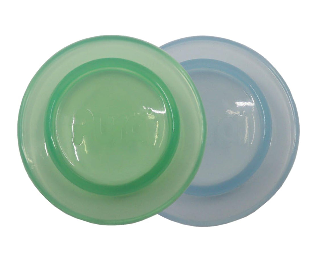 Pura Kiki Bottle Silicone Sealing Disks | Plastic-Free, Medical Grade, Unbreakable, Airtight | Baby Formula Milk, Food Storage, Breastmilk Storage for Travel | 3-Piece (Blue, Orange, Green)