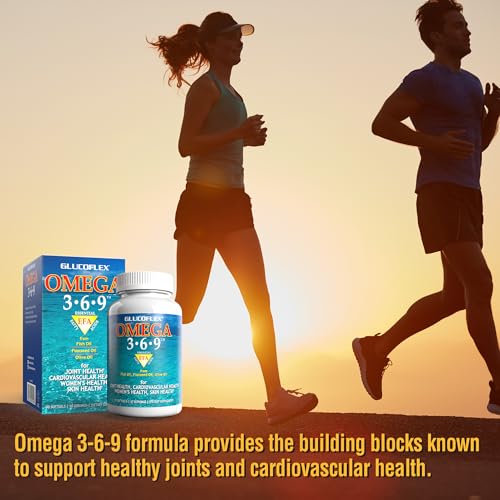 vGlucoflex Omega 3-6-9, Omegas from EPA/DHA Fish Oil for Joint Health, 30 servings