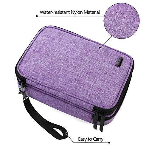 Teamoy Travel Makeup Brush Case(up to 8.8), Professional Makeup Train Organizer Bag with Handle Strap for Makeup Brushes and Makeup Essentials-Medium, Black(No Accessories Included)