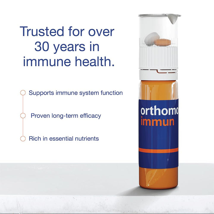 Orthomol Immun Vial, Immune Support Supplement,Capsule 30-Day Supply, Vitamins A, B, C, D, E, Zinc, Iodine